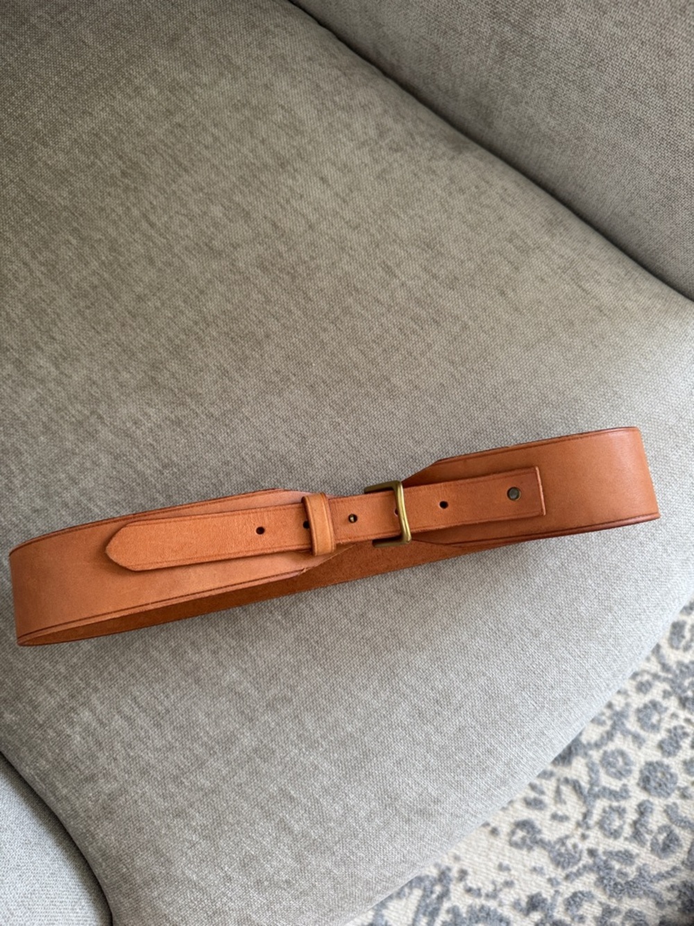 Like New J.Crew Waist Belt in Tan with Brass Buckle